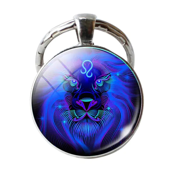 Zodiac Time Gem Glass Pendant Necklace