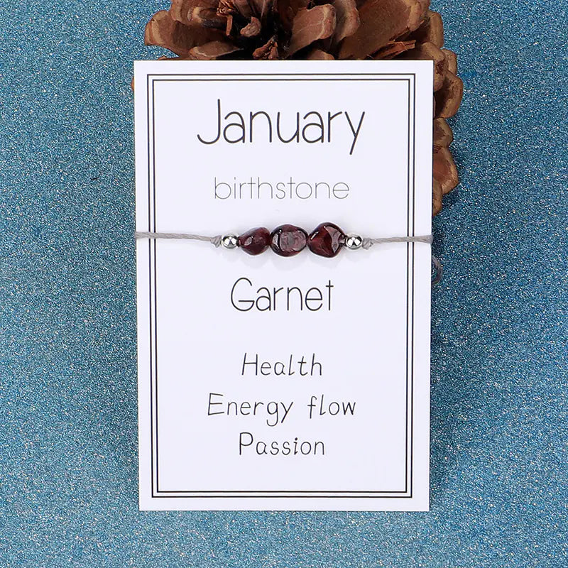 Amorphous Stone Birthstone Bracelet with Loose Stones