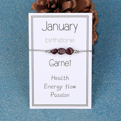 Amorphous Stone Birthstone Bracelet with Loose Stones