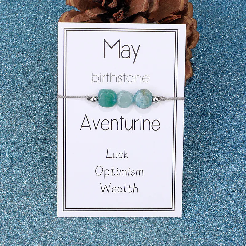 Amorphous Stone Birthstone Bracelet with Loose Stones