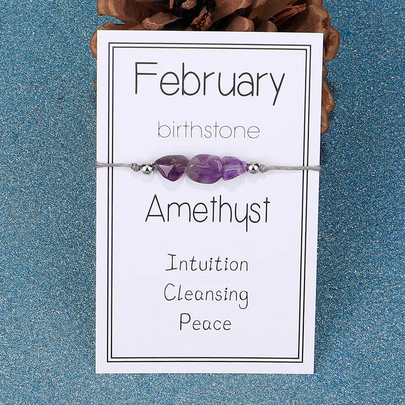 Amorphous Stone Birthstone Bracelet with Loose Stones