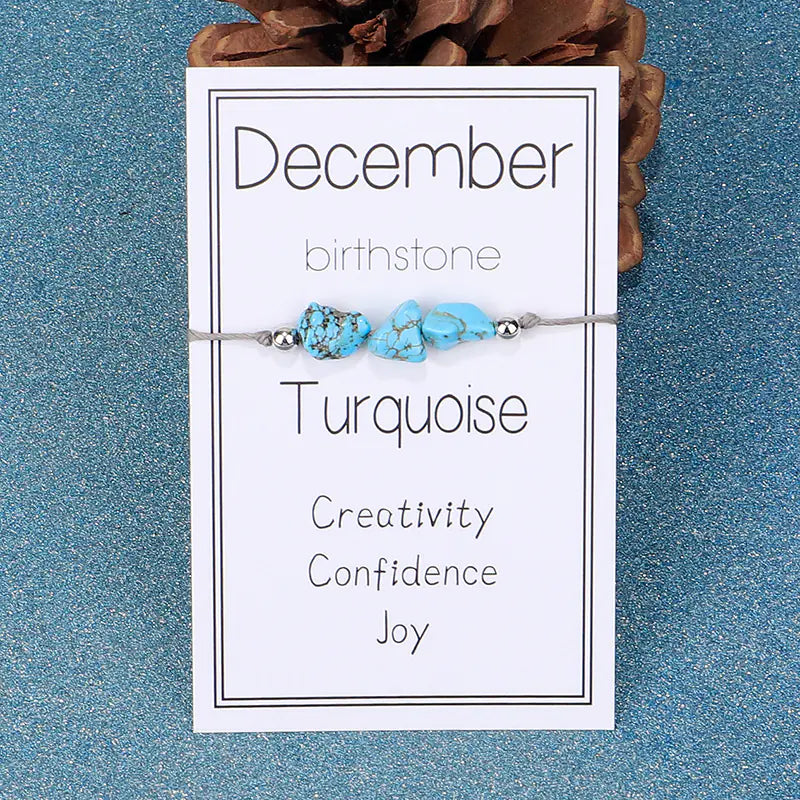 Amorphous Stone Birthstone Bracelet with Loose Stones