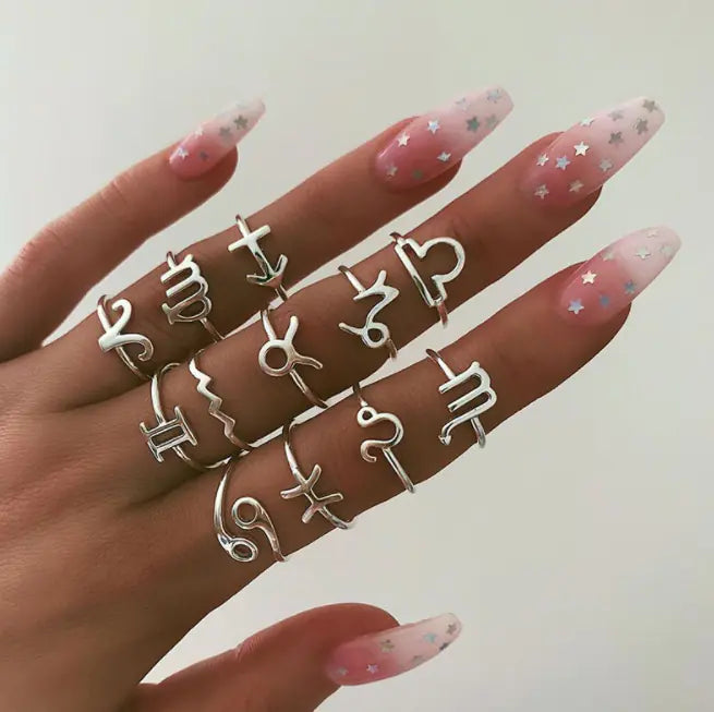 Fashionable Zodiac Ring Set for Women