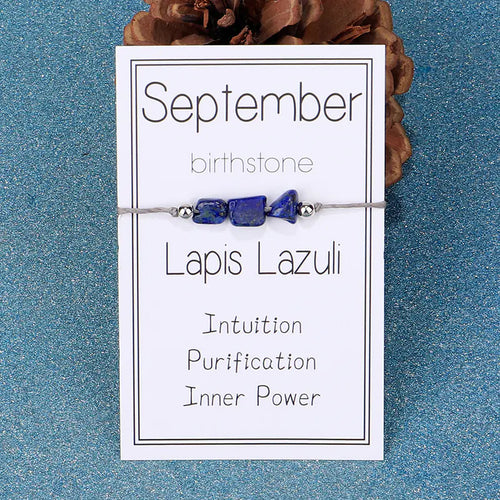 Amorphous Stone Birthstone Bracelet with Loose Stones