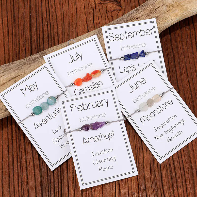 Amorphous Stone Birthstone Bracelet with Loose Stones