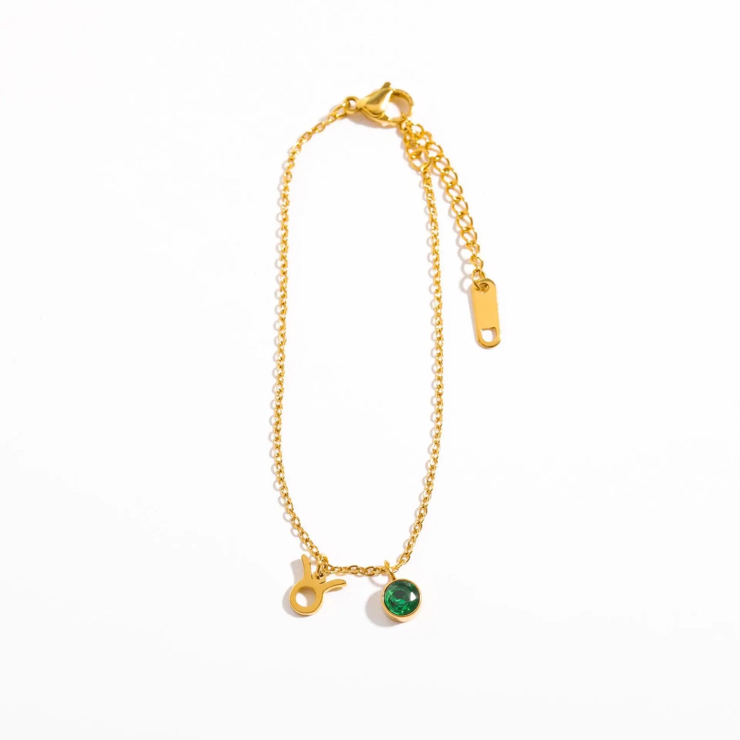 Stainless Steel Women's Birthstone Constellation Bracelet